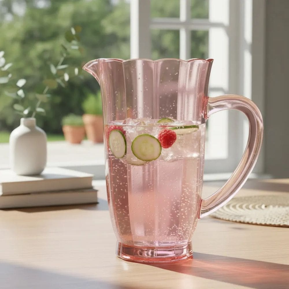 Jarra Peach De Vidro Rosa 1,2 Litros