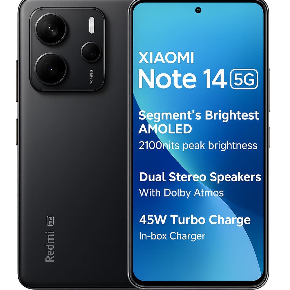 Smartphone Celular Note 14 5G, 256GB, 8GB RAM, Tela 6,67? AMOLED 120Hz, Câmera 108MP, Bateria 5110mAh, Android 14, Dual SIM