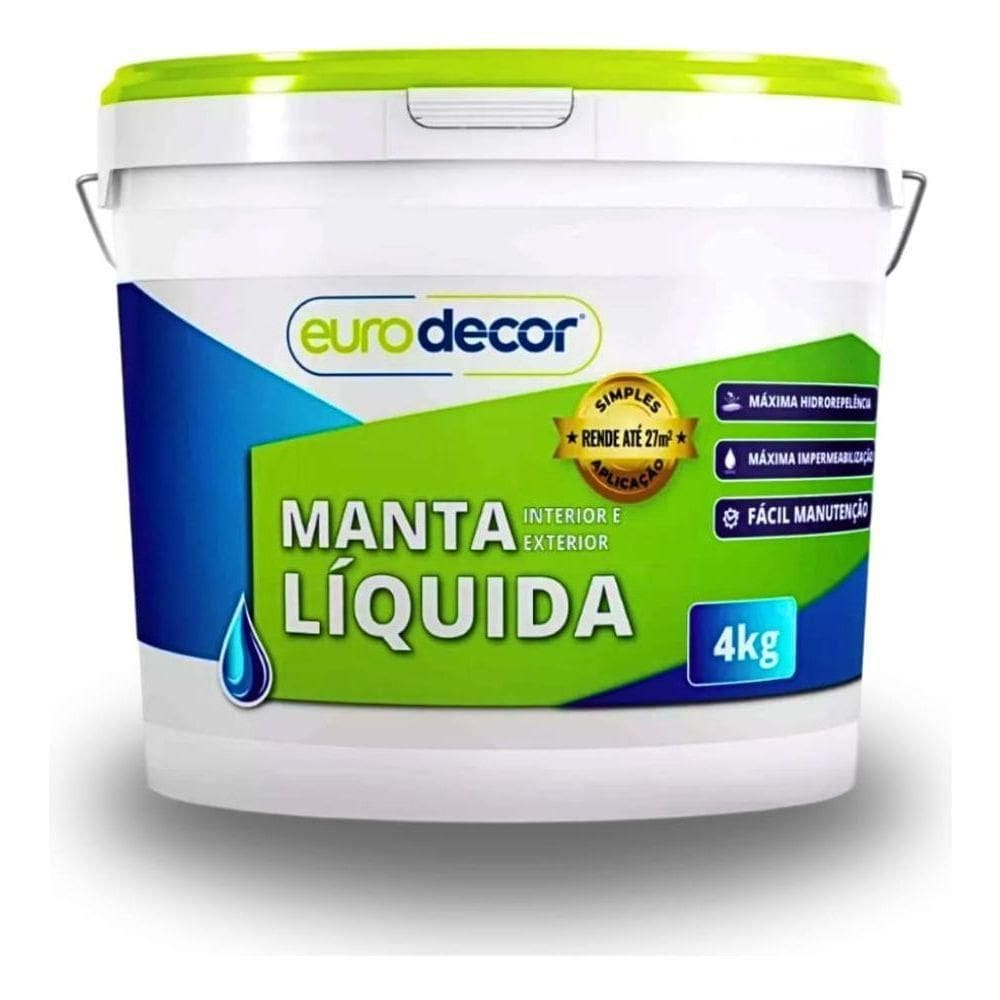 Manta Líquida 3,6kg Contra Infiltração Trincas Fissuras Preta