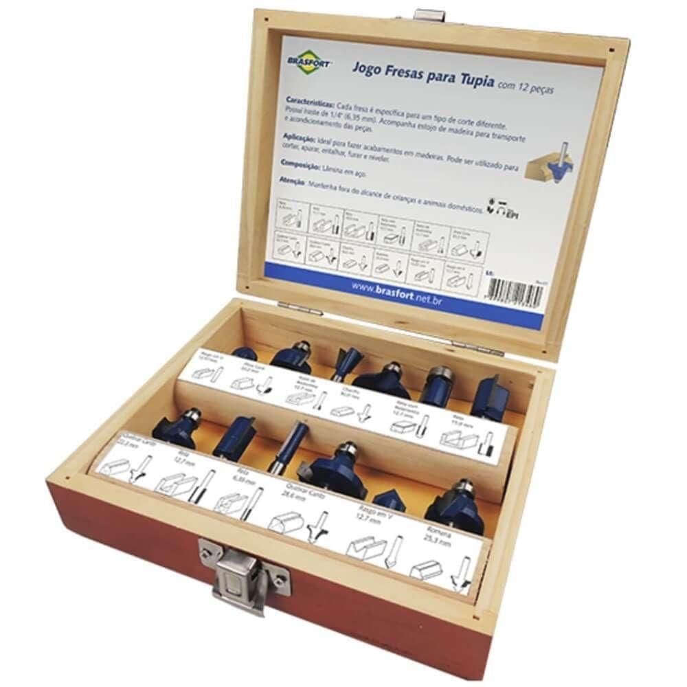 Jogo De Fresas Para Tupia Com 12 Peças - 7894 - Brasfort