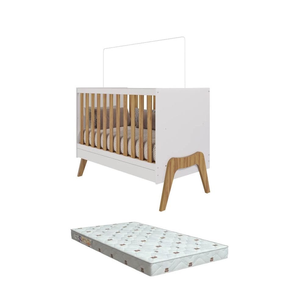 Berço Moveis Peroba Guti  Americano 5x1 MDF + Colchão