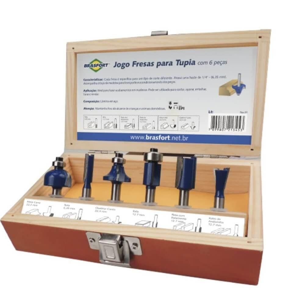 Jogo De Fresas Para Tupia Com 6 Peças - 7893 - Brasfort