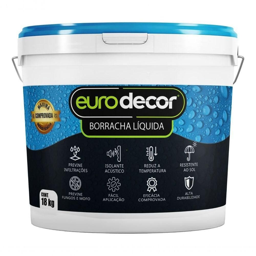 Borracha Liquida 12kg Flexível Solução Mofo Impermeabilização Acabamento Acetinado Preta