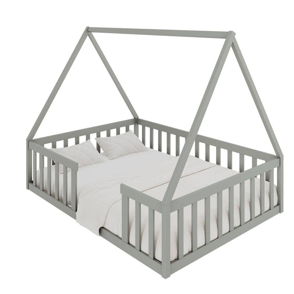 Cama Casal Montessoriana Valentina Cinza