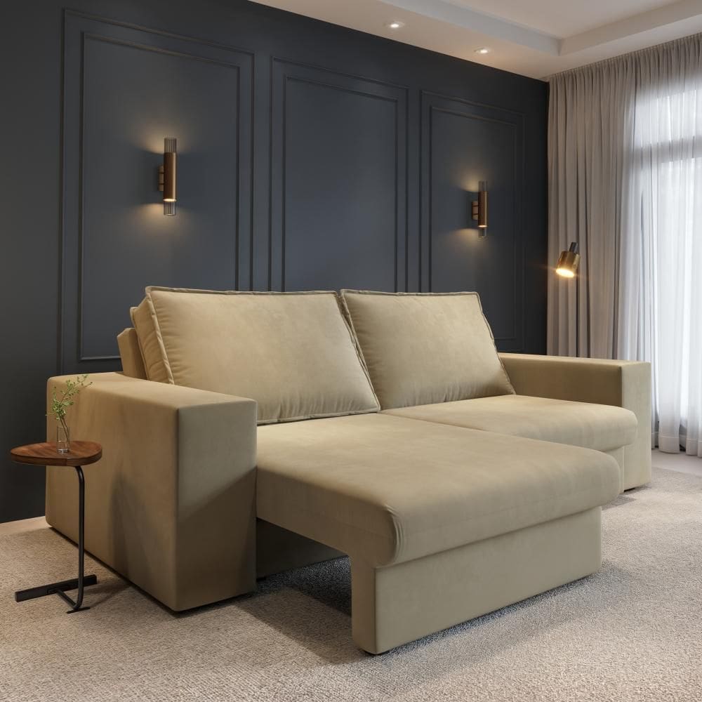 Sofá Capri Retrátil 3 Lugares 230cm Suede