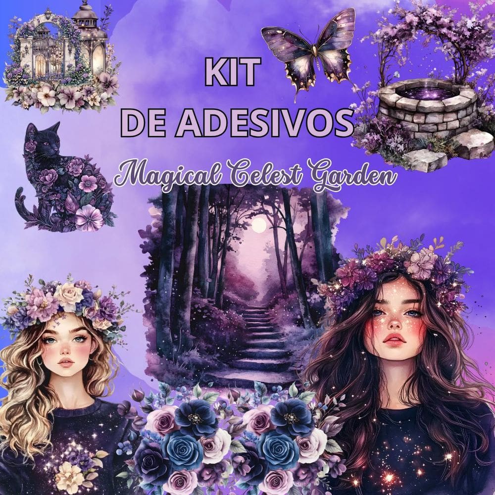 Kit 4 Adesivos Scrapbook Biblia Journal Magical Celest