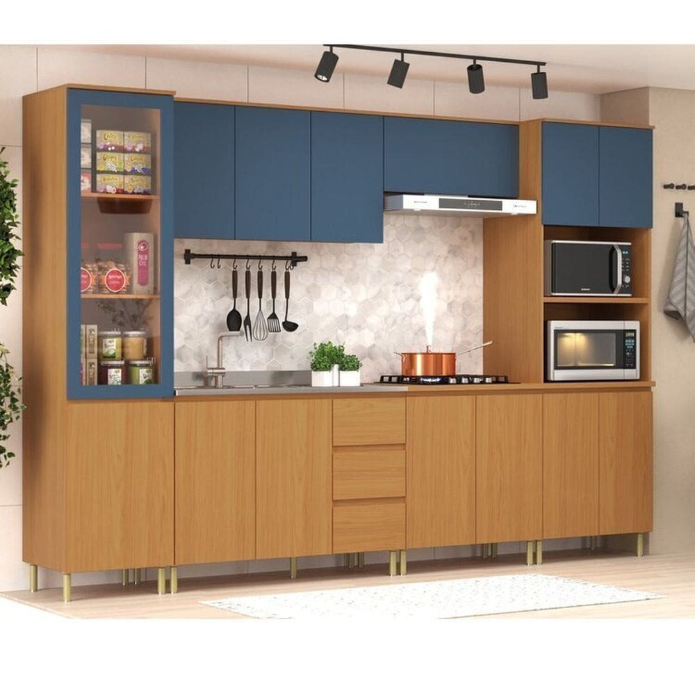 Cozinha Completa 6 Peças 14 Portas 3 Gavetas Florença Angelin/Cobalto