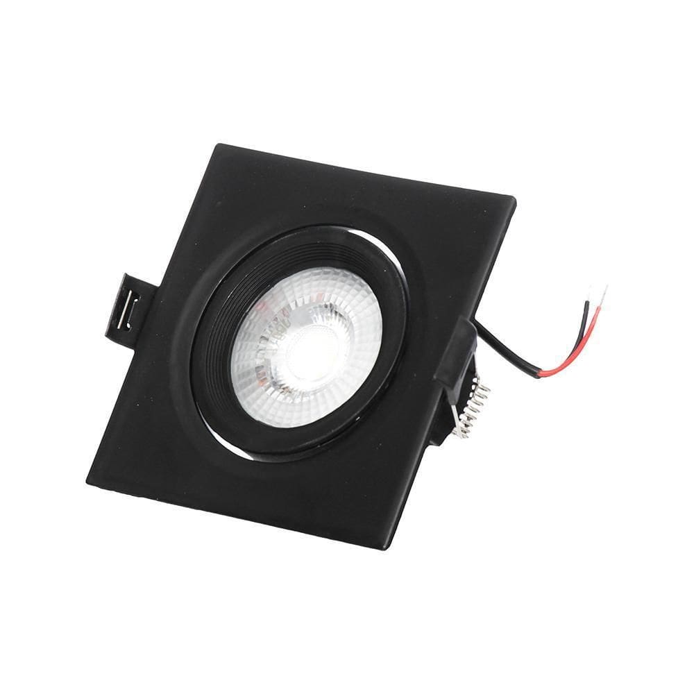 Luminária Spot Quadrada 5Watts 6500K Preto 9X9X4,2Cm
