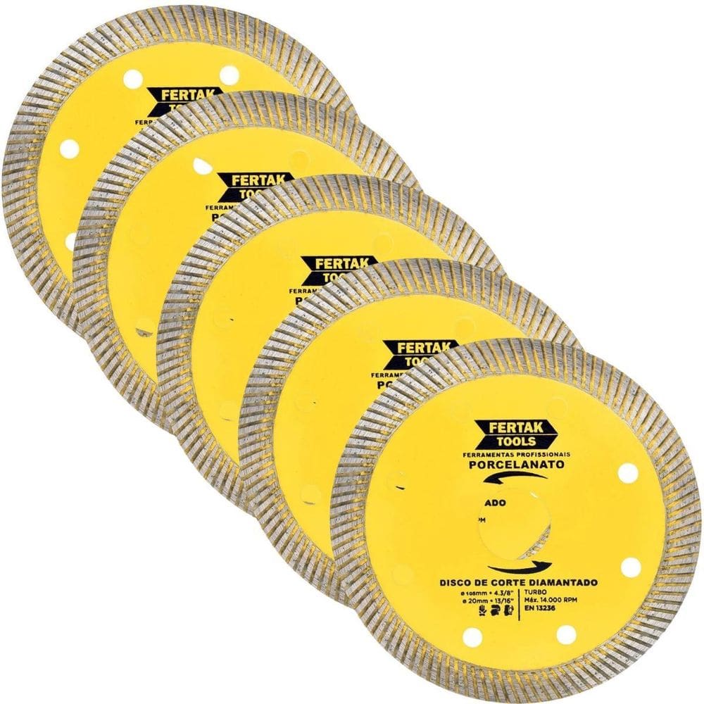 Disco De Corte Para Porcelanato 105X20Mm Kit 05 Un