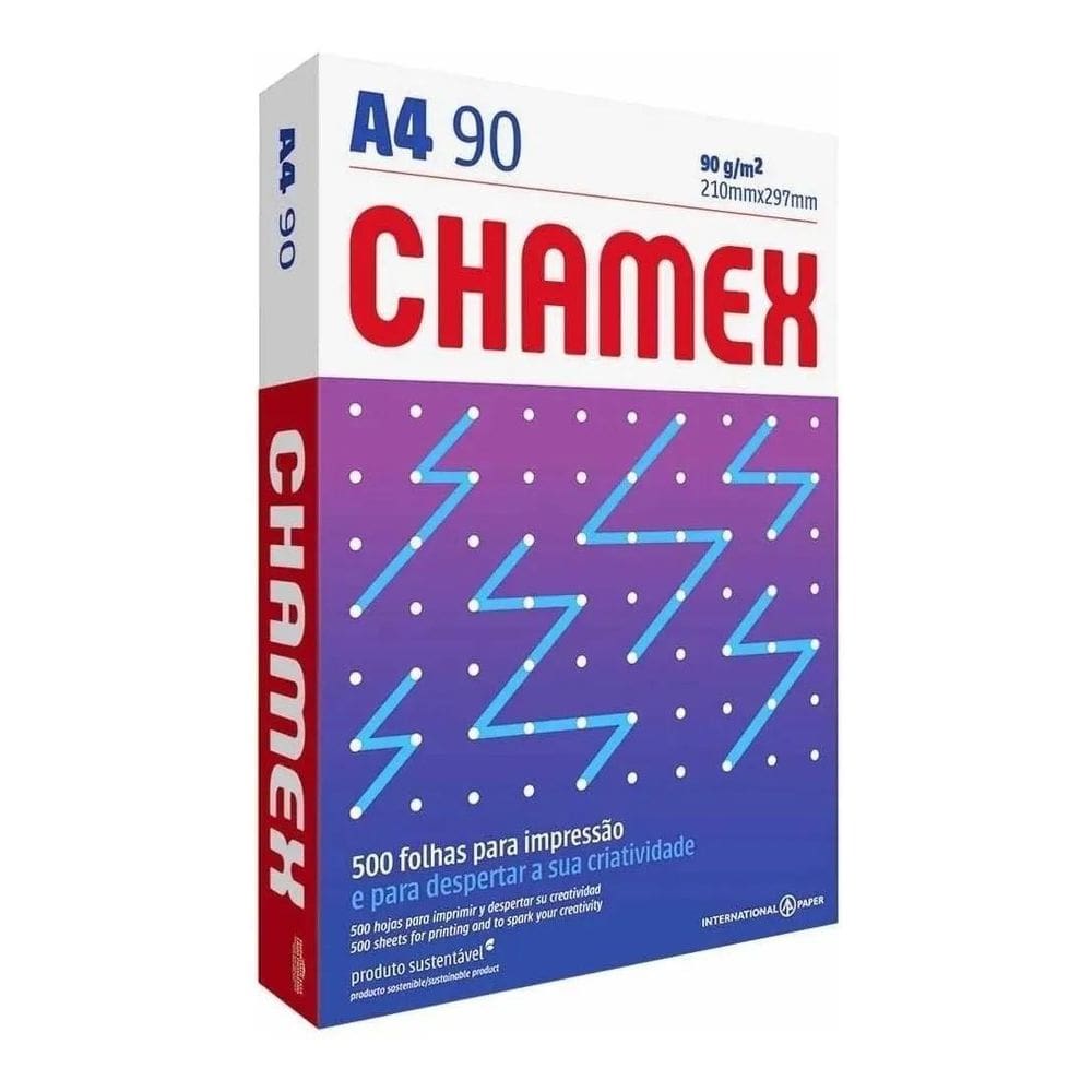 Papel A4 Folha Sulfite Oficio Chamex 90G 500 Folhas