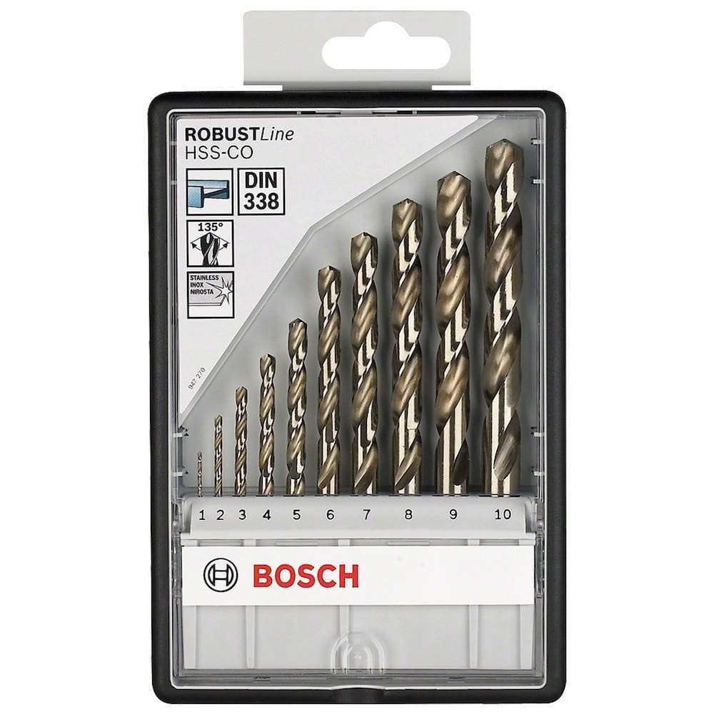 Jogo Broca Para Metal Boschhss-Co Robust Line 1-10Mm 10Peças