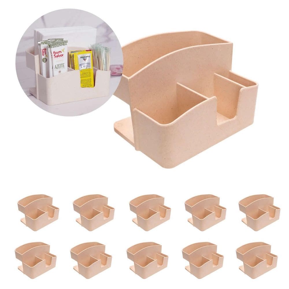 10Un Porta Guardanapo Com Compartimentos Restaurante Bege