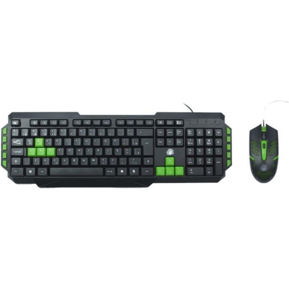 Kit Perifericos 5+ Gamer Start 2.0 Pt/Verde