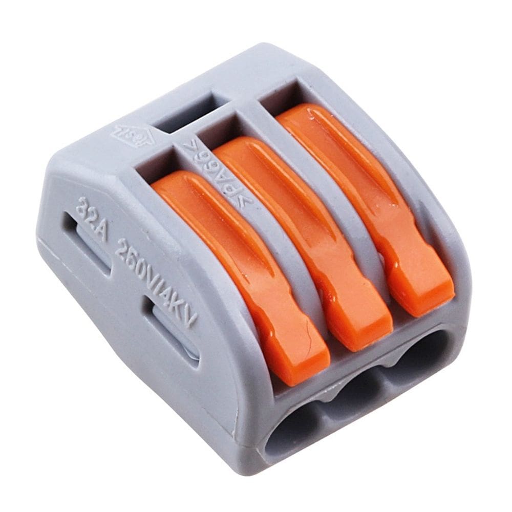 Conector Wago Borne Emenda Para 3 Fios - 50 Unidades 222-413