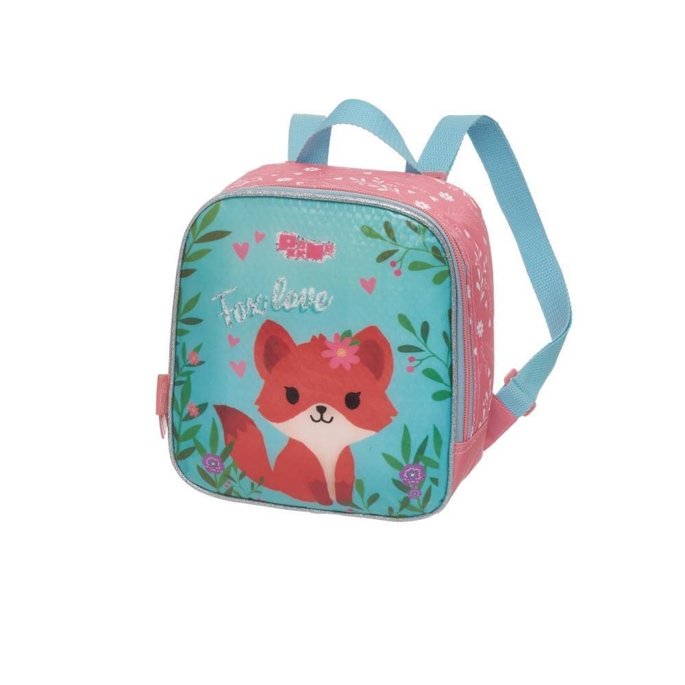 Lancheira Pacific Pack Me Fox Love Rosa/Azul 20x23x9cm
