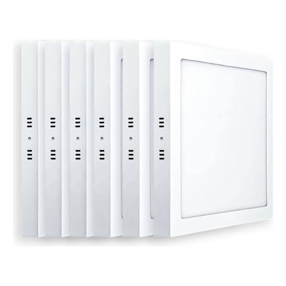 Kit 6 Painéis Plafon 18W Sobrepor 22X22Cm Luz Branca