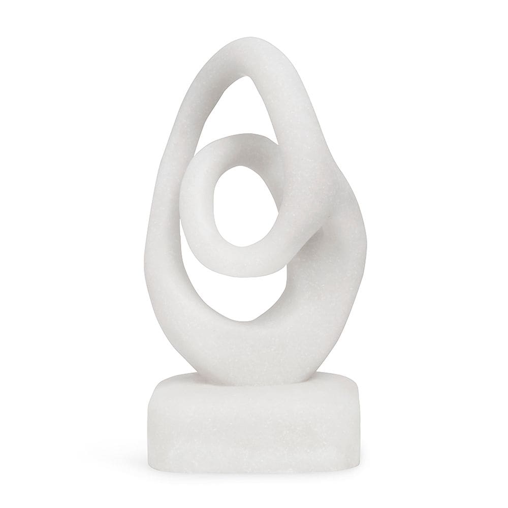 Escultura Decorativa Abstrata em Poliresina Branca 30cm 21189 Mart