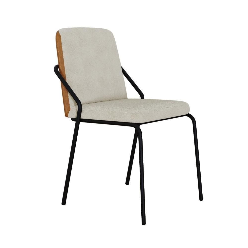 Cadeira De Jantar Bloom Vanilla / Courino Caramelo