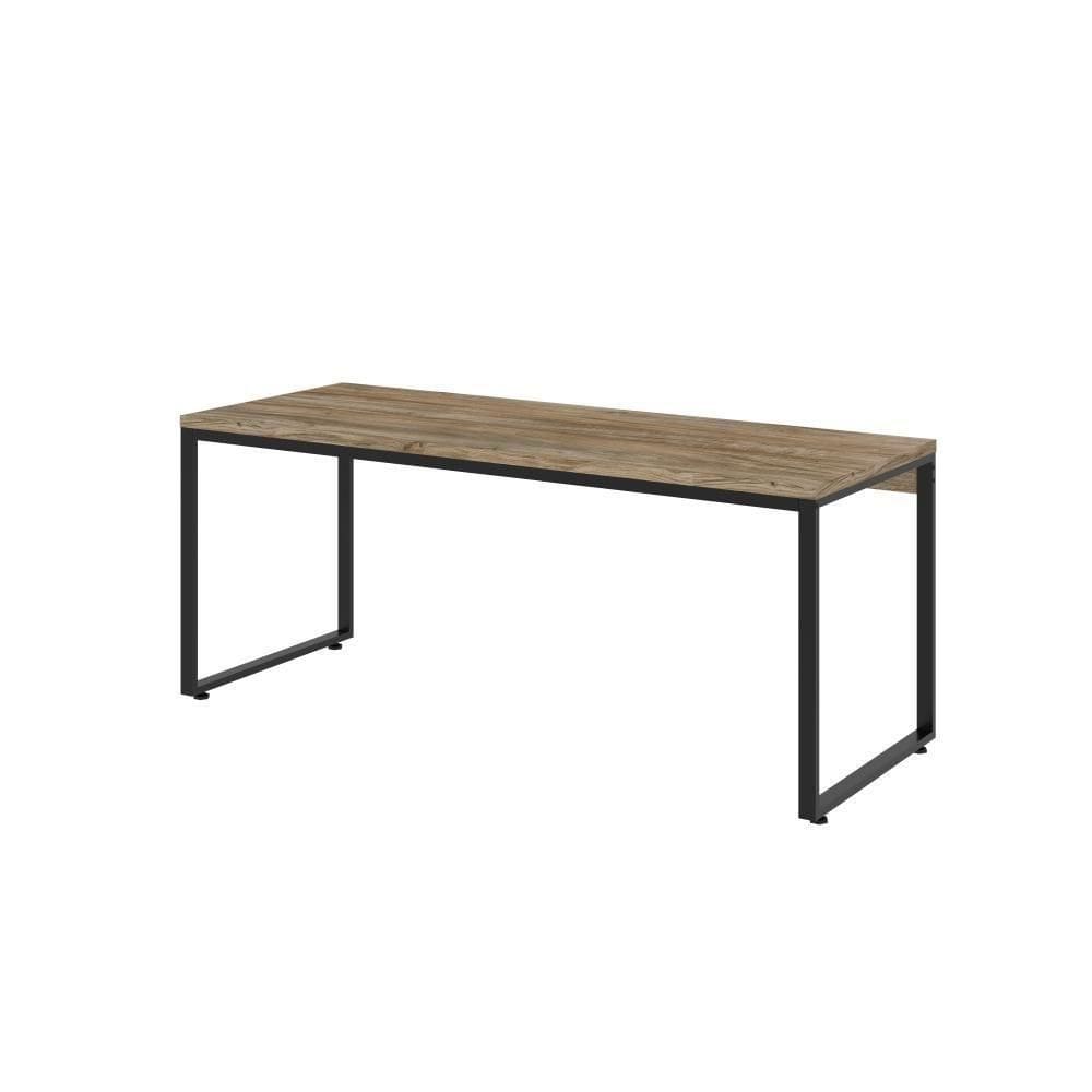 Mesa Kuadra Diretor 180x70x75cm Carvalho Estrutura Preta