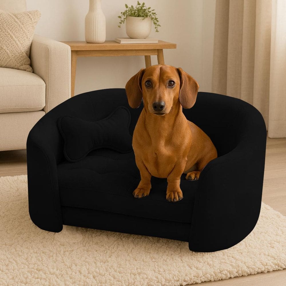 Poltrona Cama Pet Luxo Mell Veludo Premium Para Cães E Gatos Preto
