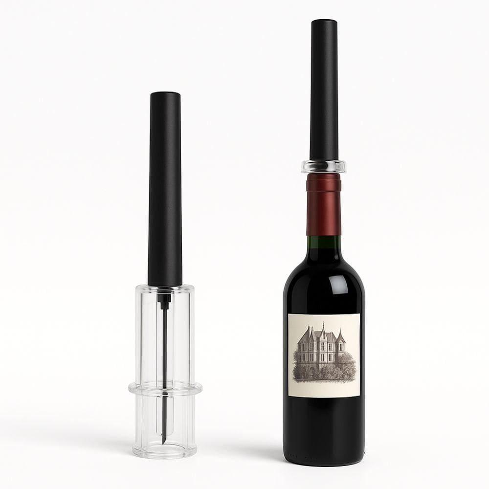 Abridor De Vinho Pressão Saca Rolhas Bomba Ar Pino Aço Inox