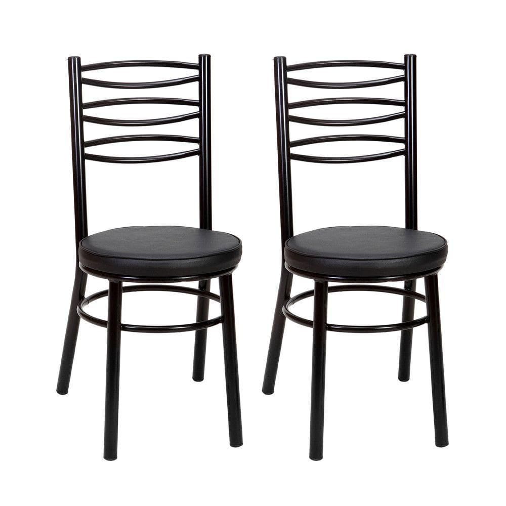 Kit 2 Cadeiras Cp34 Pintadas Pretas Debrum Treparoni Preto