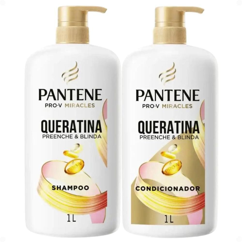 Kit Pantene Pro-V Queratina Preenche e Blinda: Shampoo e Condicionador 1L
