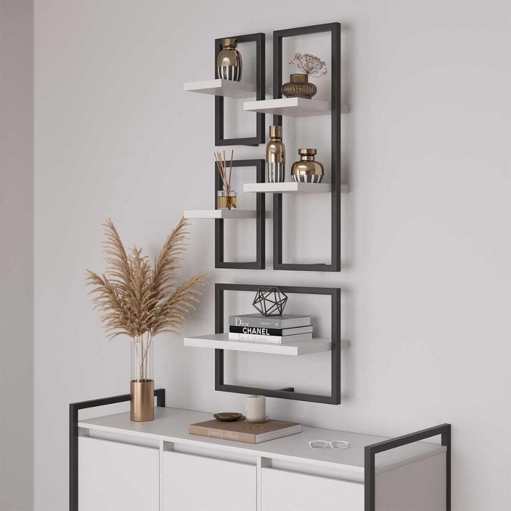 Conjunto 5 Prateleiras Industrial Branco - Pleno