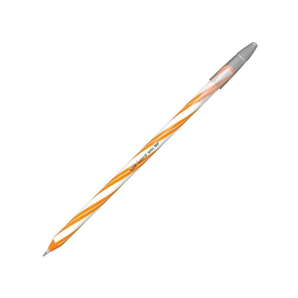 Caneta Gel Spiro 0.7mm Laranja CiS Vibrante Escolar Colorida Escrever Redonda Aluno Estudante Aula