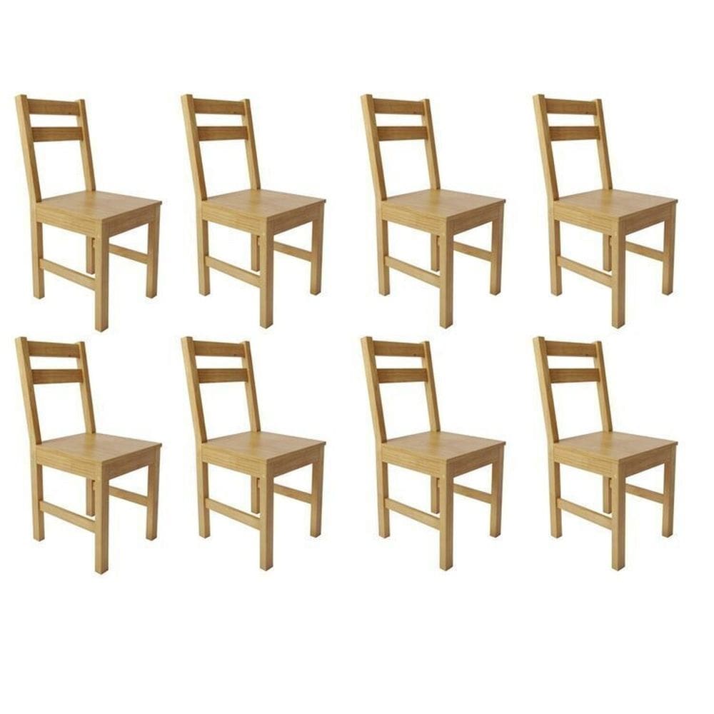 Kit 8 Cadeiras para Sala de Jantar Madeira Maciça Mandacaru Cabecasa Madeiraoriginals Amendoa