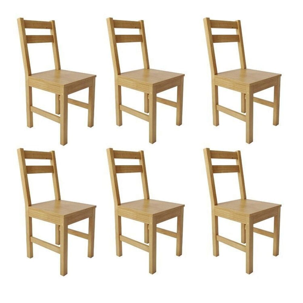 Kit 6 Cadeiras para Sala de Jantar Madeira Maciça Mandacaru Cabecasa Madeiraoriginals Amendoa