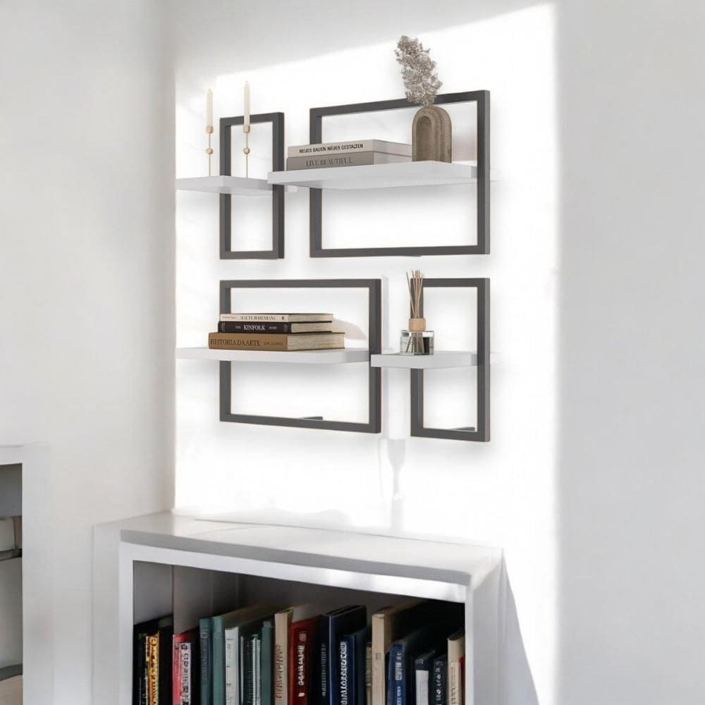 Conjunto 4 Prateleiras Industrial Branco - Pleno