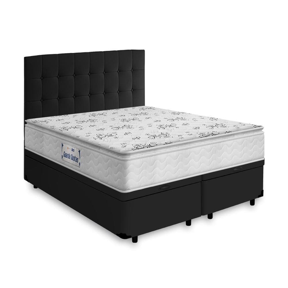 Cama Box Baú + Cabeceira Cassis e Colchão Probel Espuma D33 ProEvidence Plus Queen 158cm