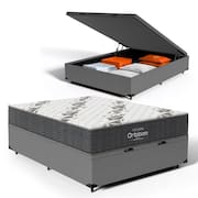 Cama Box Baú com Colchão de Espuma D33 Ortobom Airtech 100 Casal 138cm