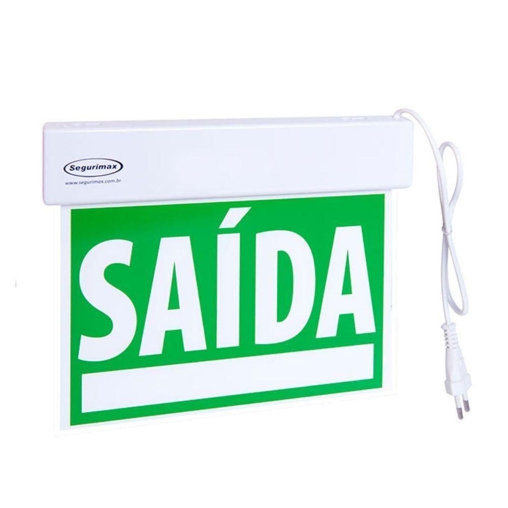 Sinalizacao De Saida Slim Dupla Face Verde Segurimax 24x18