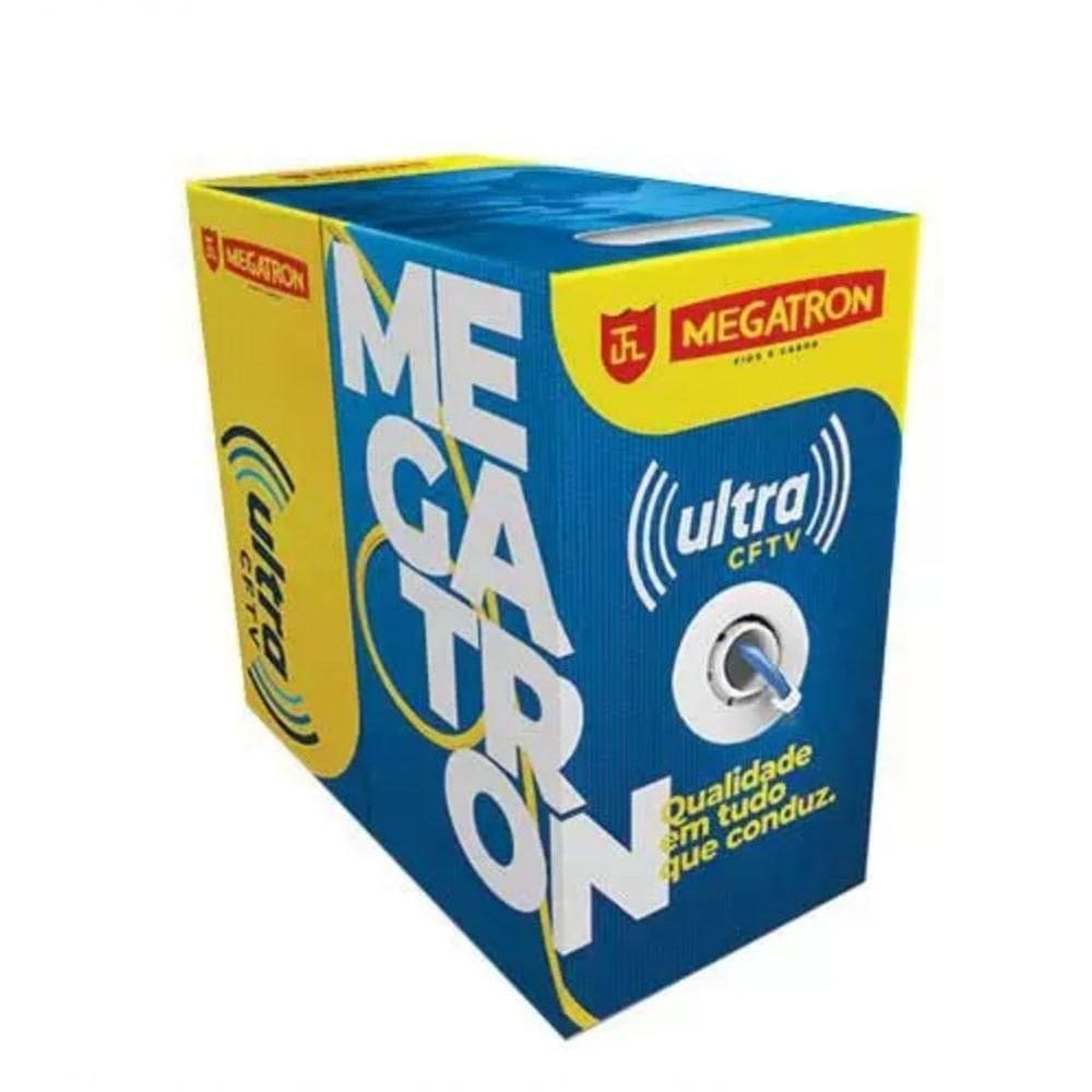 Cabo De Rede Cftv Alarme 24awg Ultra Alarm Megatron 4 Pares Preto - 2790 - Caixa Com 300 Metros