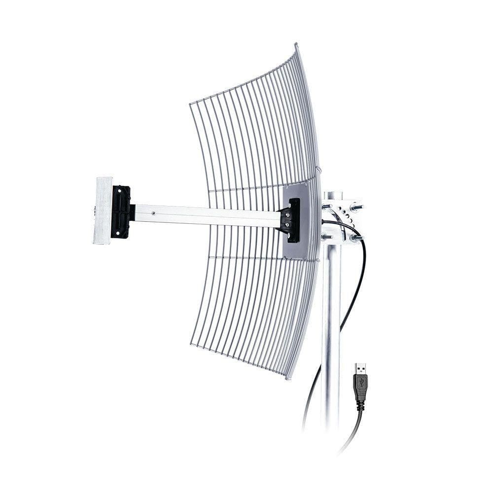 Antena Usb Parabola Grade Aquario Usb-2010 Com Ghz Ganho De 20 Dbi Plug And Play Cabo De 10m