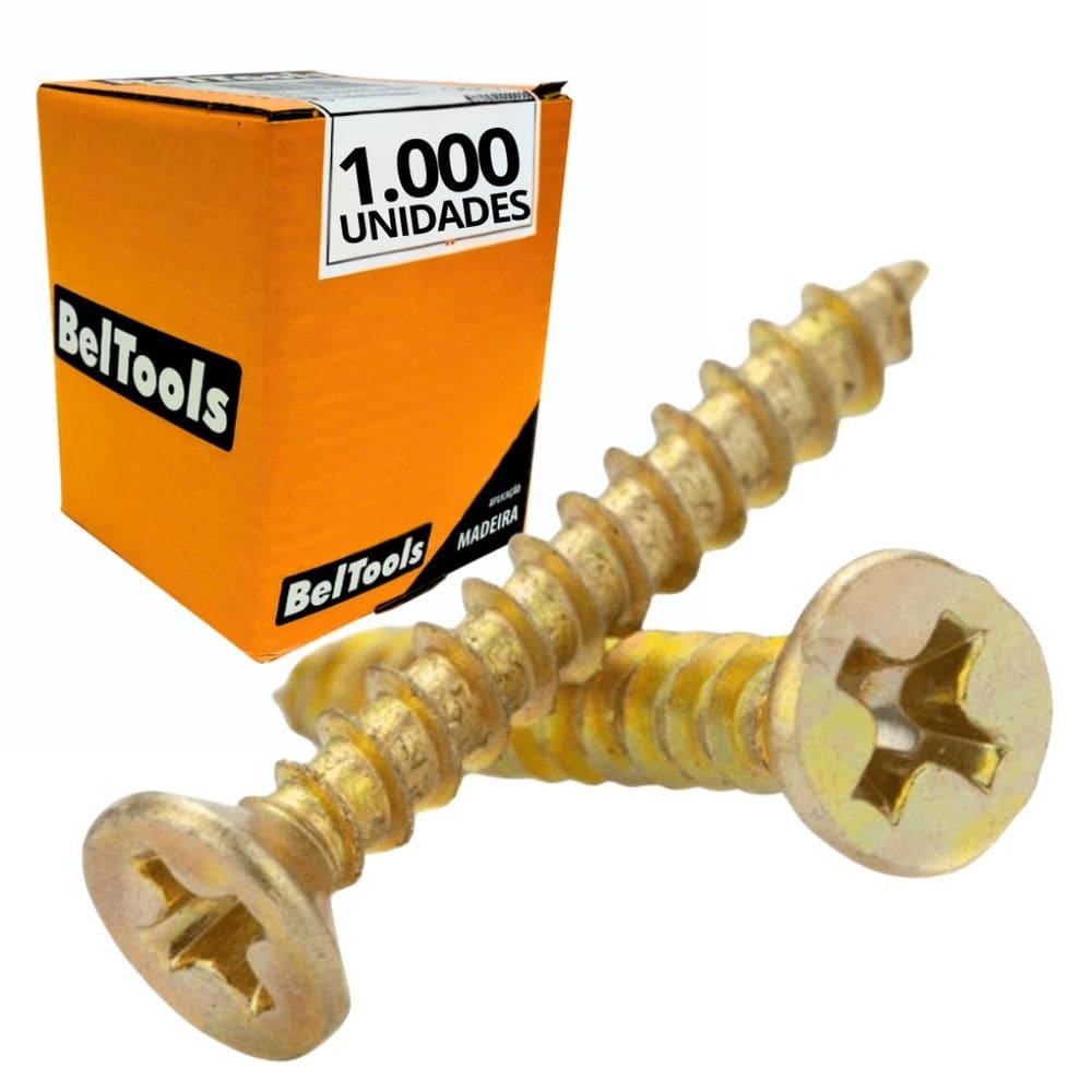1000 Parafusos p/ Madeira 3.5X20mm Soberba Panela Philips