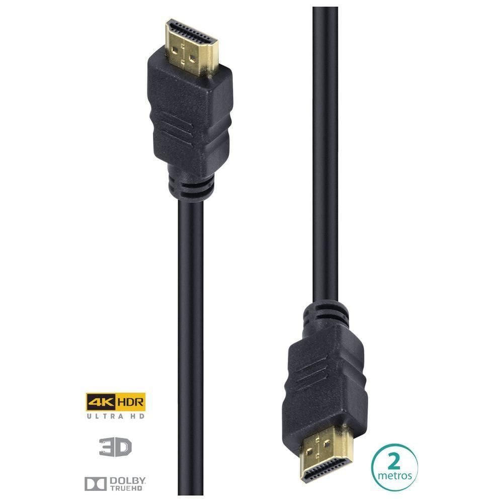 Cabo Hdmi 4k Ultra Hd 3d Conexao Ethernet 2 Metros - H20-2
