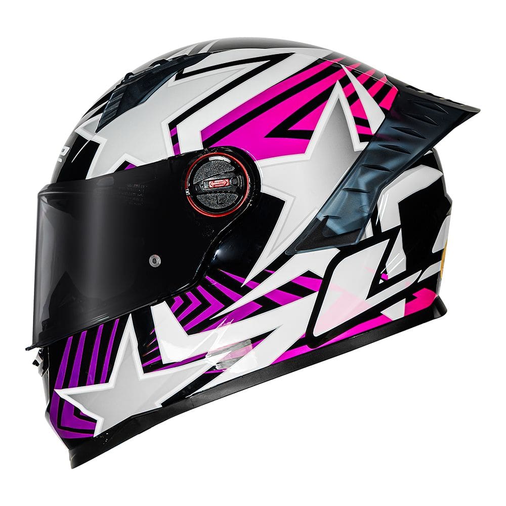 Capacete LS2 FF358 Pro Estellar Preto Branco e Rosa