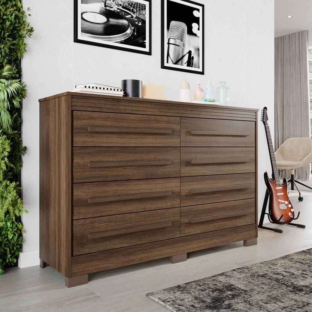 Cômoda Porto 8 Gavetas Imbúia