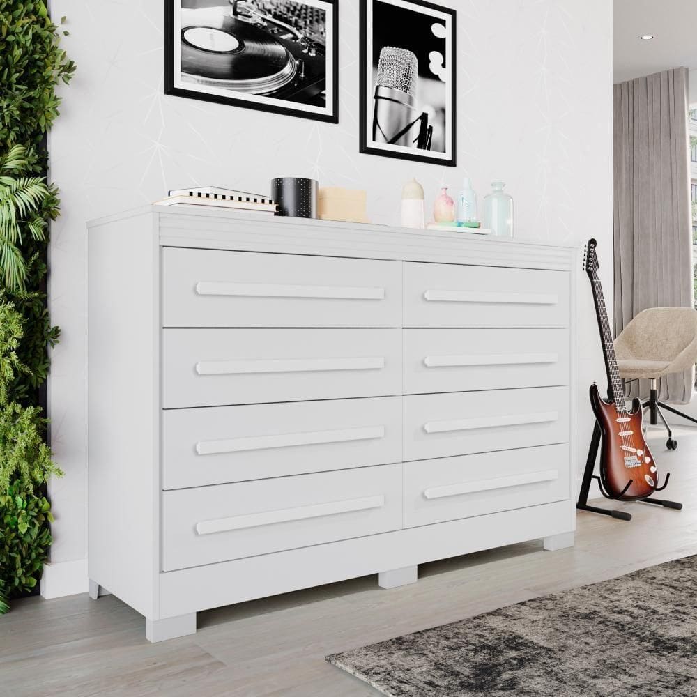 Cômoda Porto 8 Gavetas Branca