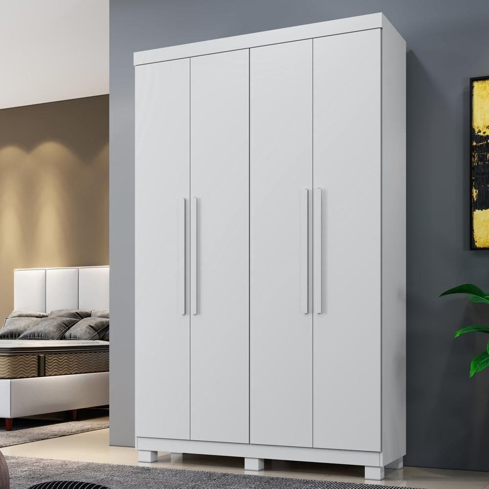 Roupeiro Verona 4 Portas E 3 Gavetas Branco