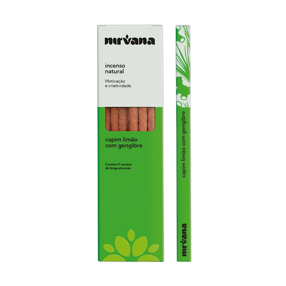 Incenso Nirvana Natural (Capim Limão Com Gengibre)