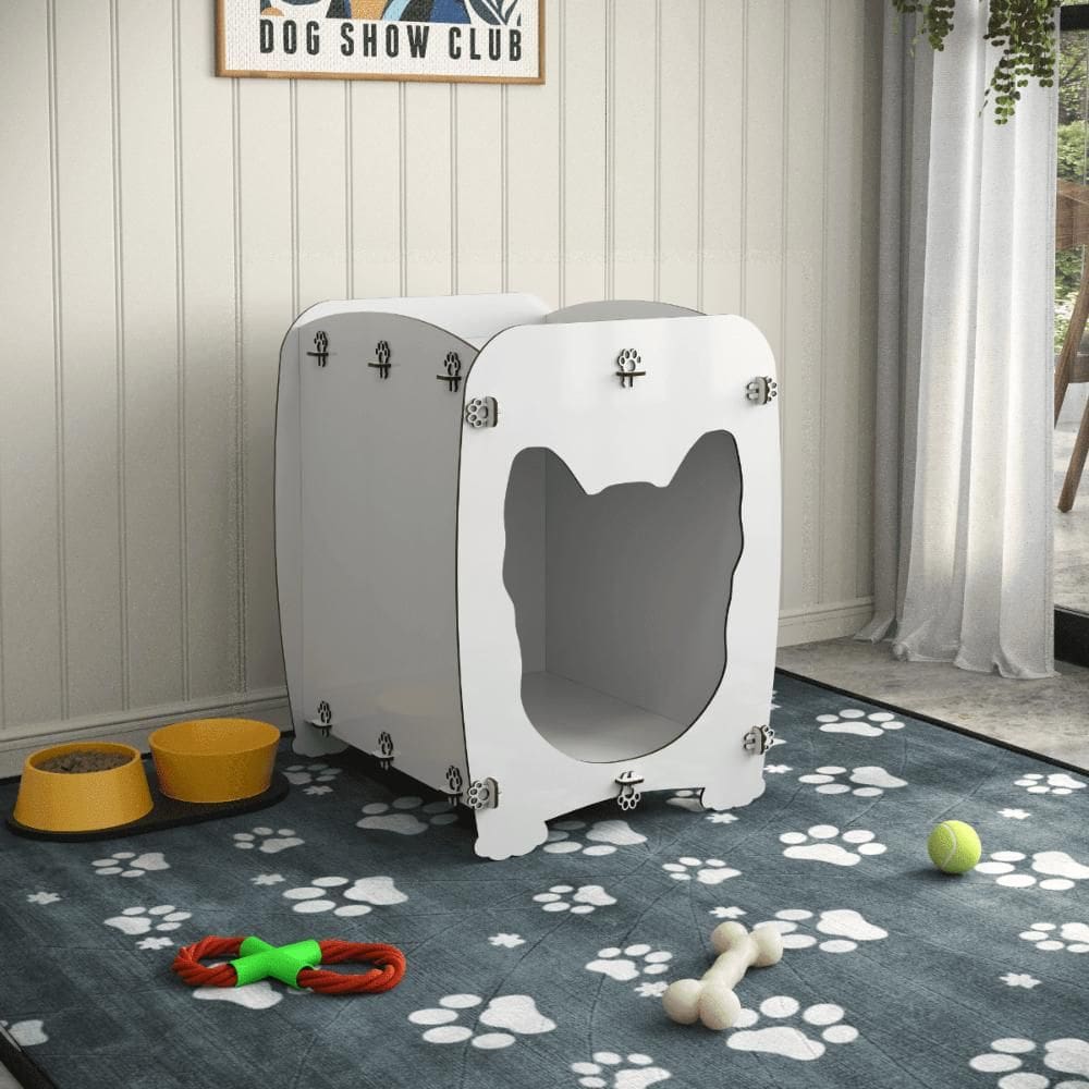 Mesa De Cabeceira Casinha p/ Pet Dog Branco