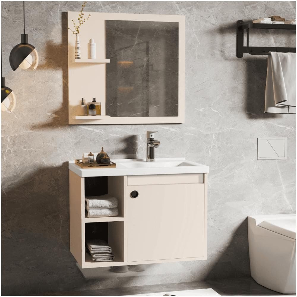 Conj Gabinete c/ Espelheira e Cuba para Banheiro Éden Perola