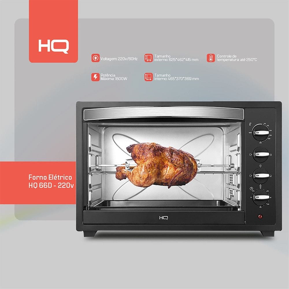Forno Eletrico HQ66D de Bancada 66L 1800W HQ