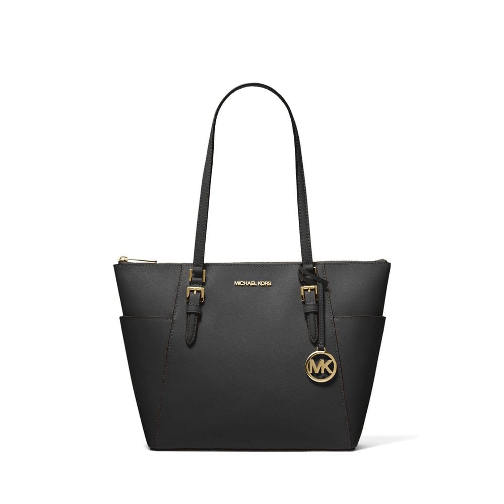 Michael Kors Bolsa Charlotte Preta com Chaveiro e Dusty Bag