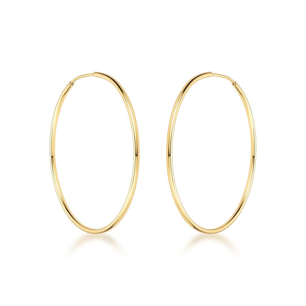 Brinco de Argola Fina Média Folheado Ouro 18k Antialérgico