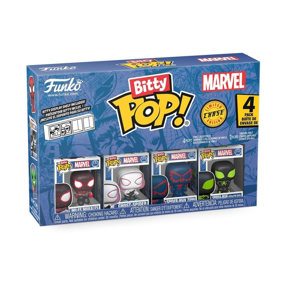 Funko Pop! Bonecos Bitty Marvel Spider-Man, pacote com 4 bonecos de 2,3 cm